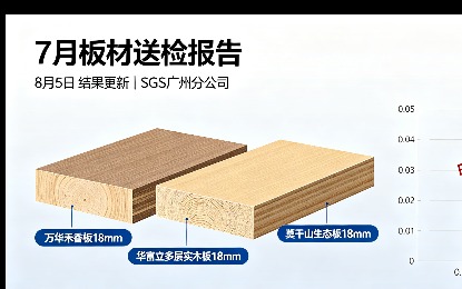 7月批次板材送检结果出炉，全系ENF级甲醛≤0.025mg/m³